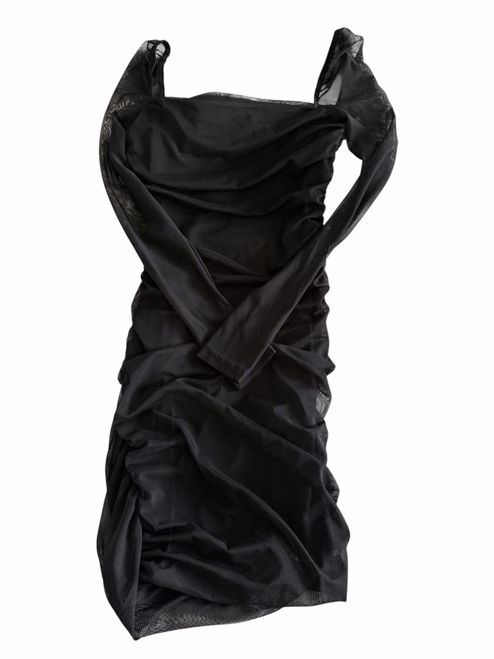 Princess Polly Black Long Sleeve Ruched Dress